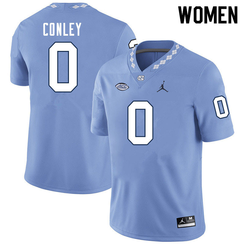 Women #0 Ja'Qurious Conley North Carolina Tar Heels College Football Jerseys Sale-Carolina Blue